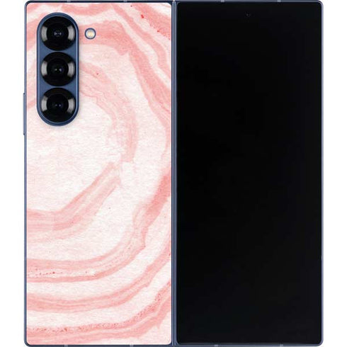 Marbleized Pink Galaxy Z Fold6 Skin