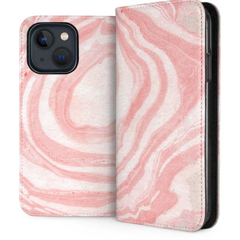 Marbleized Pink iPhone 14 Folio Case