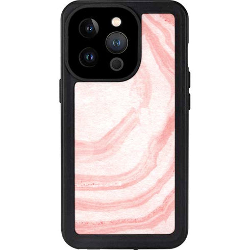Marbleized Pink iPhone 15 Pro Waterproof Case