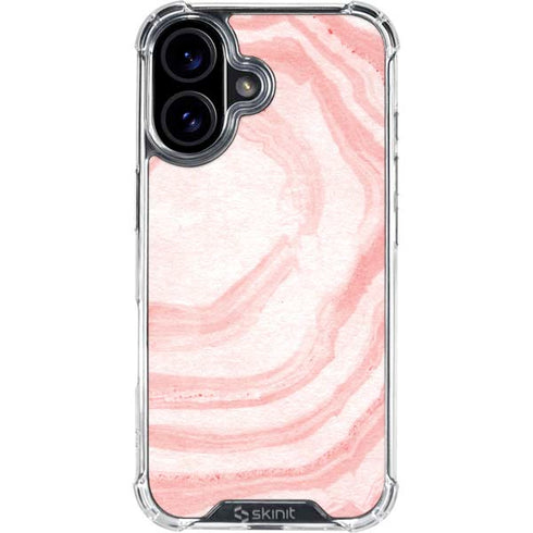 Marbleized Pink iPhone 16 Plus Clear Case