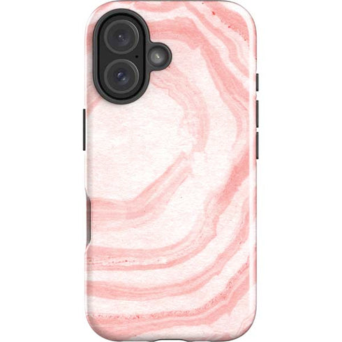 Marbleized Pink iPhone 16 Plus Impact Case