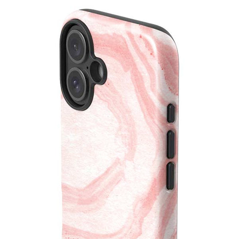 Marbleized Pink iPhone 16 Plus Impact Case