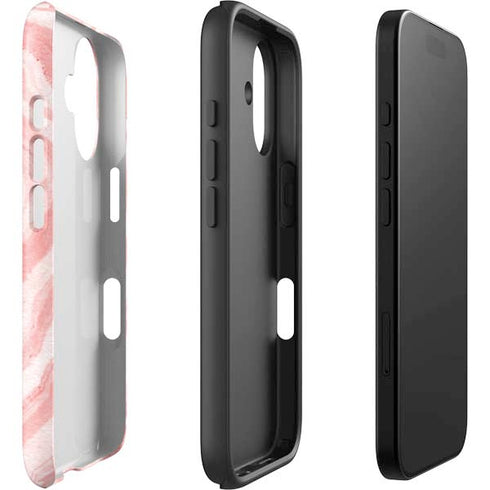 Marbleized Pink iPhone 16 Plus Impact Case