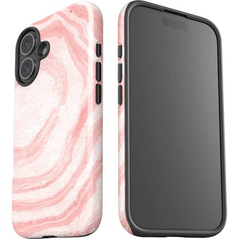 Marbleized Pink iPhone 16 Plus Impact Case