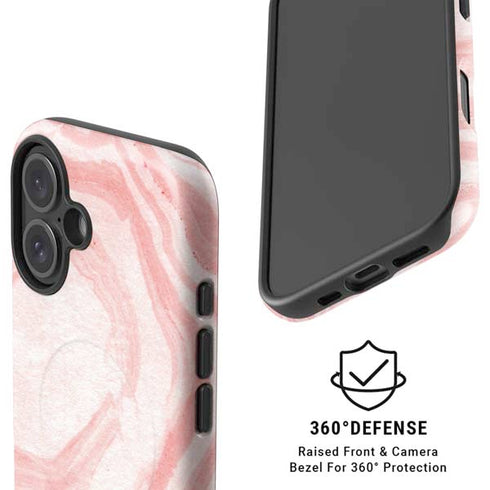 Marbleized Pink iPhone 16 Plus Magsafe Impact Case