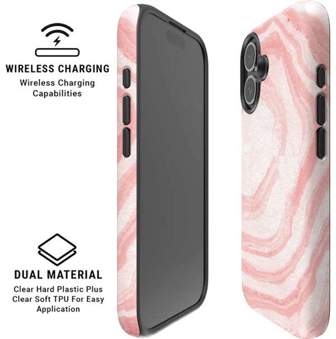 Marbleized Pink iPhone 16 Plus Magsafe Impact Case