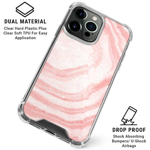 Marbleized Pink iPhone 16 Pro Clear Case