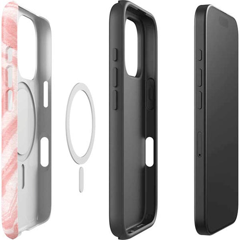 Marbleized Pink iPhone 16 Pro Magsafe Impact Case
