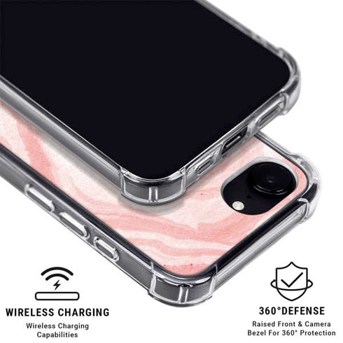 Marbleized Pink iPhone 16e Clear Case