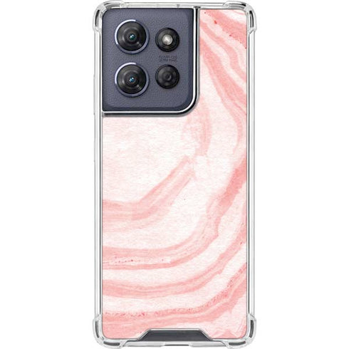 Marbleized Pink Moto G 5G (2025) Clear Case