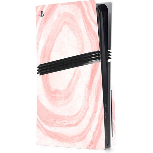 Marbleized Pink PS5 Pro Disk Console Skin