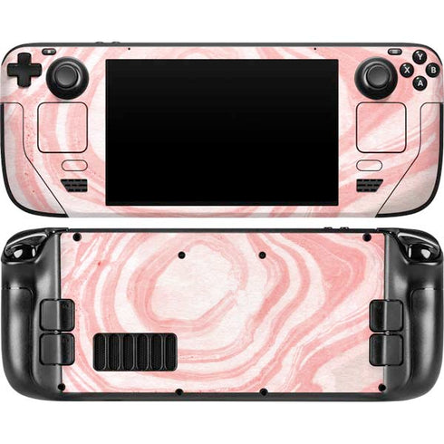 Marbleized Pink Steam Deck Handheld Gaming Computer OLED Skin