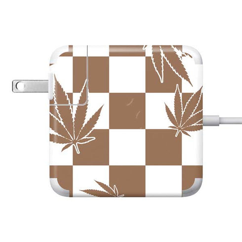 Marijuana Brown Checkered 85W Power Adapter (15 and 17 inch MacBook Pro Charger) Skin