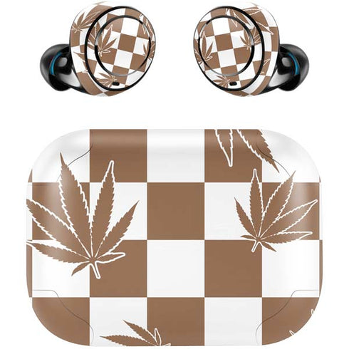 Marijuana Brown Checkered Amazon Echo Buds Skin