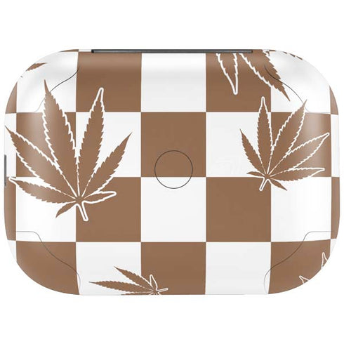 Marijuana Brown Checkered Amazon Echo Buds Skin