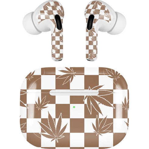 Marijuana Brown Checkered Apple AirPods Pro Skin