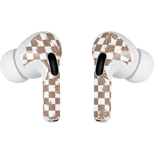 Marijuana Brown Checkered Apple AirPods Pro Skin