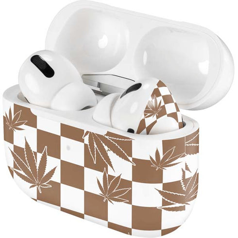 Marijuana Brown Checkered Apple AirPods Pro Skin