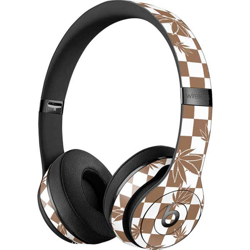 Marijuana Brown Checkered Beats Solo 3 Wireless Skin