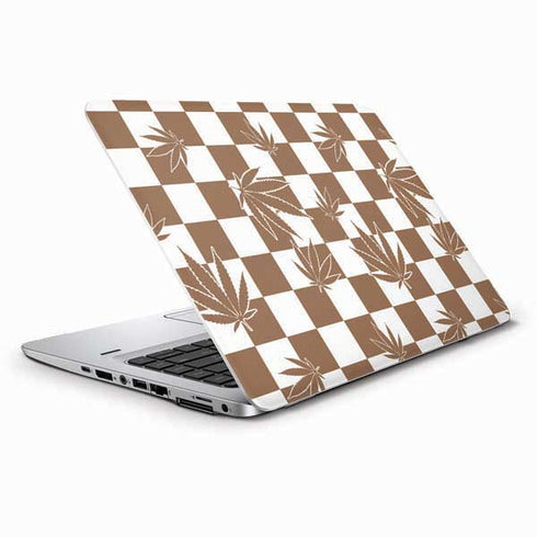 Marijuana Brown Checkered HP Elitebook Skin
