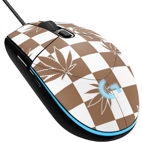 Marijuana Brown Checkered G203 Prodigy RGB Wired Gaming Mouse Skin