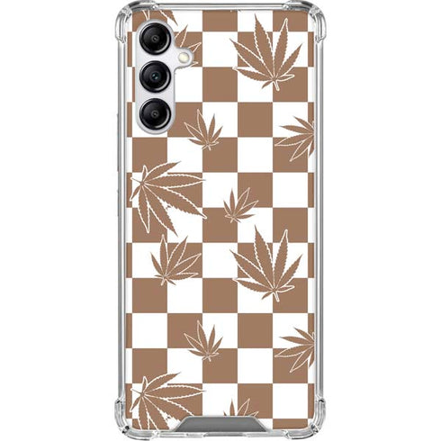 Marijuana Brown Checkered Gabb Phone 4 Clear Case