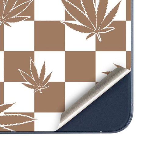 Marijuana Brown Checkered Galaxy A35 5G Skin