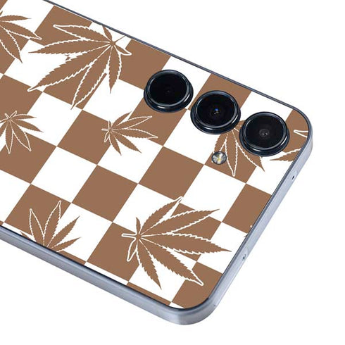 Marijuana Brown Checkered Galaxy A55 5G Skin