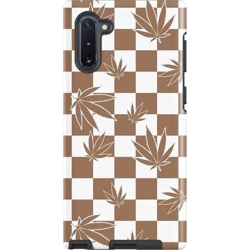 Marijuana Brown Checkered Galaxy Cases