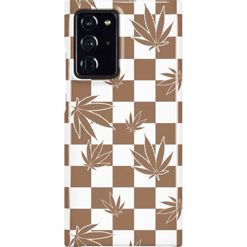Marijuana Brown Checkered Galaxy Cases