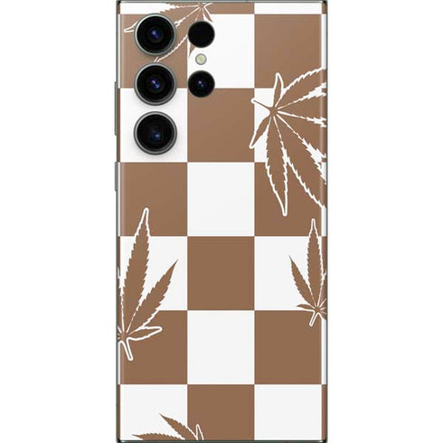 Marijuana Brown Checkered Galaxy Skins