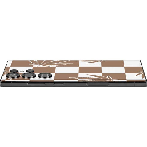 Marijuana Brown Checkered Galaxy Skins