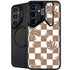 Marijuana Brown Checkered Galaxy S25 Plus Kickstand Case