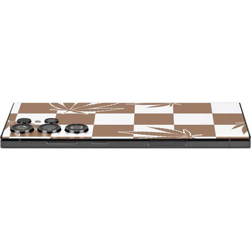 Marijuana Brown Checkered Galaxy S25 Ultra Skin
