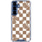 Marijuana Brown Checkered Galaxy S25 Clear Case