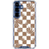 Marijuana Brown Checkered Galaxy S25 Clear Case