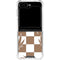 Marijuana Brown Checkered Galaxy Z Flip6 Clear Case