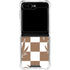 Marijuana Brown Checkered Galaxy Z Flip6 Clear Case