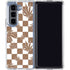Marijuana Brown Checkered Galaxy Z Fold5 5G Clear Case