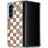 Marijuana Brown Checkered Galaxy Z Fold5 5G Clear Case