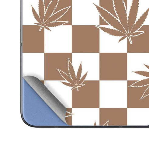 Marijuana Brown Checkered Galaxy Z Fold5 5G Skin