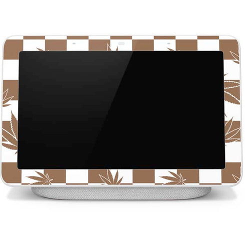 Marijuana Brown Checkered Google Home Hub Skin
