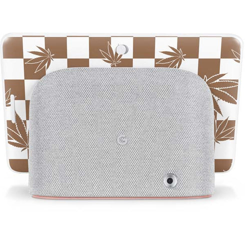 Marijuana Brown Checkered Google Home Hub Skin