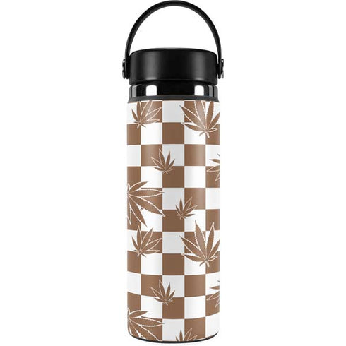 Marijuana Brown Checkered Hydro Flask 20oz Wide Mouth Skin
