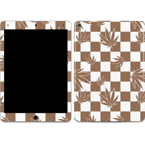 Marijuana Brown Checkered iPad Skins