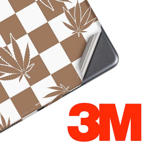 Marijuana Brown Checkered iPad Skins