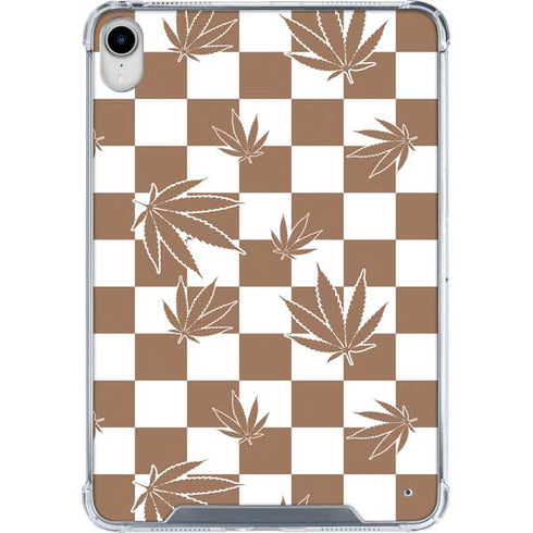 Marijuana Brown Checkered iPad 11th Gen (2025) Clear Case
