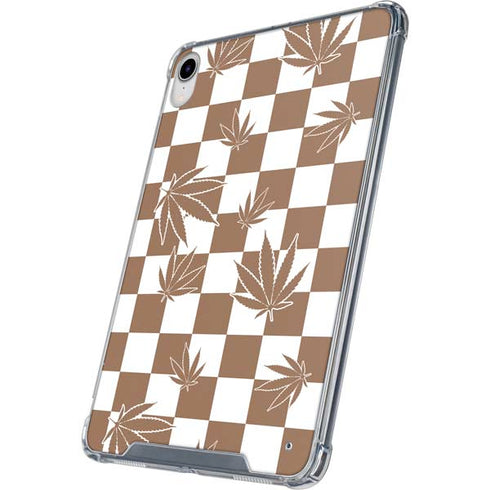 Marijuana Brown Checkered iPad 11th Gen (2025) Clear Case