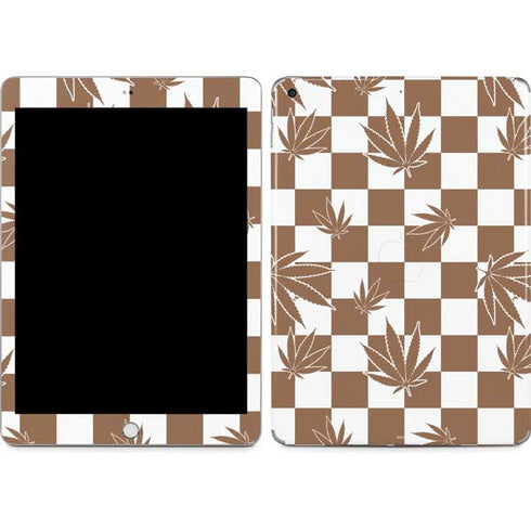 Marijuana Brown Checkered Apple iPad Skin