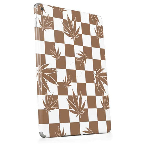 Marijuana Brown Checkered Apple iPad Skin